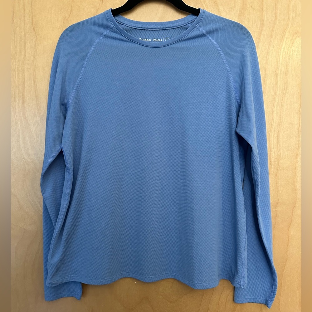 Outdoor Voices Blue Mesh Long Sleeve Running Top Size L